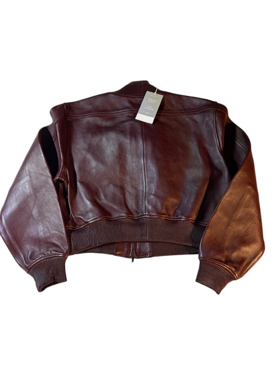 H&M STUDIO COLLECTION 2026 NWT Burgundy
Leather Bomber Jacket in Sz M - Picture 9 of 16